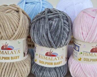 Himalaya DELFIN BABY. Das weichste Babygarn, Babydecke Garn, Chunky Garn, Bulky Garn Samtgarn Samtgarn DSH