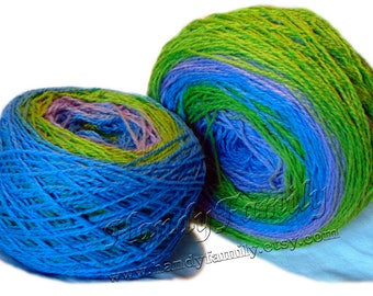 Kauni 8/2 Lilac. 100% Colorful tender Lamb wool eco yarn. Hand knitting, crochet, machine knitting. 129g, 516m dk 2ply. Organic wool.