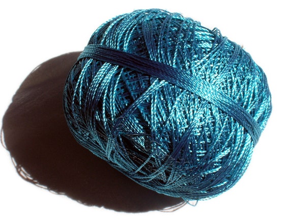 Yarn ajur Eq knitting and crochet lace yarn Viscose Silk Yarn: color sky blue 530