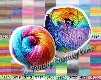 Pure Mercerized Cotton yarn Alize Miss Batik Baby blankie crochet thread Multicolor Lace size 10 Tatting thread color choice DSH