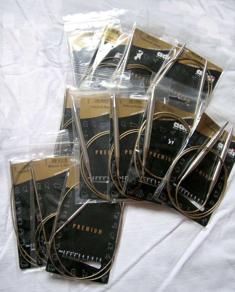 80cm 31.496 4mm US6 UK8 40 cm 15.748 inches Circular Cables 120 cm 47.24 150cm Turbo Addi Premium Knitting Needles 60cm 23.62