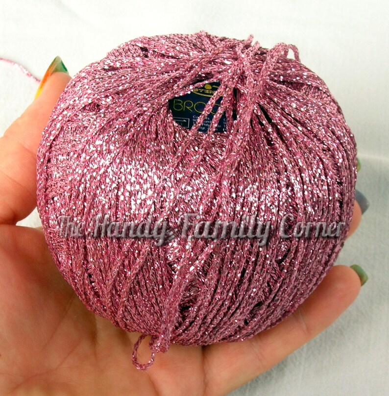 Brocat yarn. Glitter Yarn Shine sparkle yarn old rose color Etsy