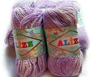 Garnmaterial: Alize Romantika Batikgarn. Hypoallergenes mehrfarbiges Garn in lila. (50884)