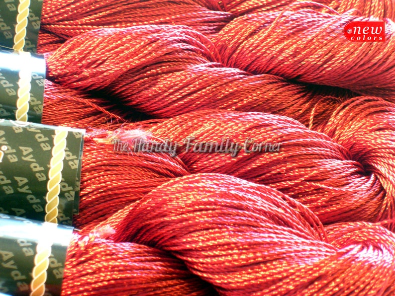 Dark red colour Rayon Natural viscose yarn Artificial silk Summer yarn burgundy color Superfine Lace Ayda Kordent sleek yarn