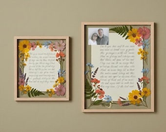 Aangepaste handgeschreven kalligrafie ter nagedachtenis in een zwevende glazen lijst