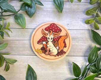 Autumn Leafeon Pokemon-sticker, glanzend vinyl decal