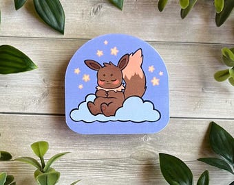 Vinylsticker Slaperige Eevee! Pokemon-sticker voor dagboekplanner of laptop