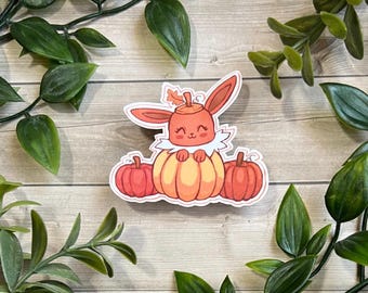 Vinylsticker Eevee Pumpkin - herfst Pokemon, sticker waterfles