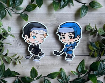 Hollanov Chibi Vinyl Stickers Bundle- Heated Rivalry Shane Hollander and Ilya Rozanov cute merch!