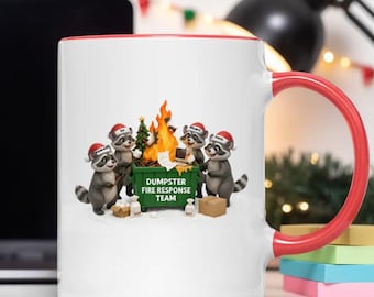 Funny Raccoon Dumpster on Fire Response Team - Personalized Mug - Funny Holiday Gift for Coworkers