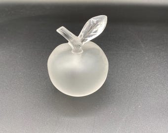 Vintage Lalique Frosted Crystal Nina Ricci Grande Pomme Apple Perfume Bottle