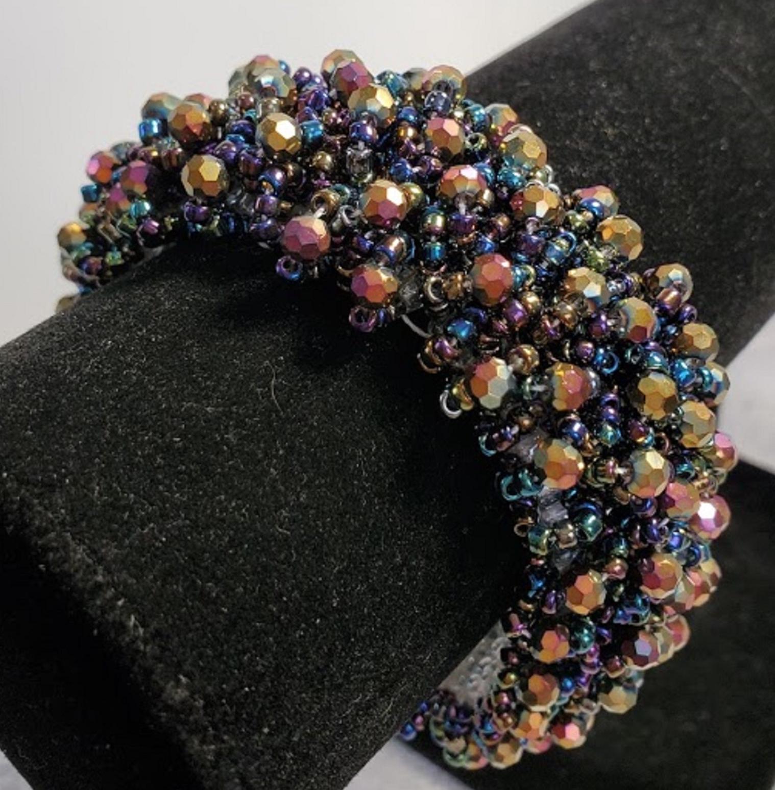 Buy Cuff Bracelet Carnival Glass Beads Magic Carpet Bracelet 7 Inches Long Online in India Etsy