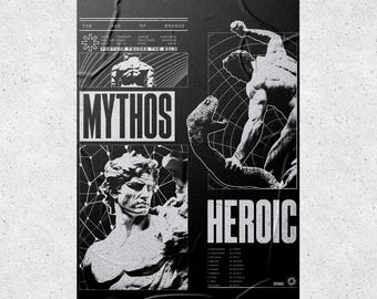 Greek Statue Poster | Dark Academia Art | Study Room Poster.