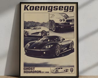 Koenigsegg Hypercar Poster for Supercar fan | Wall Decor Automotive Gift.