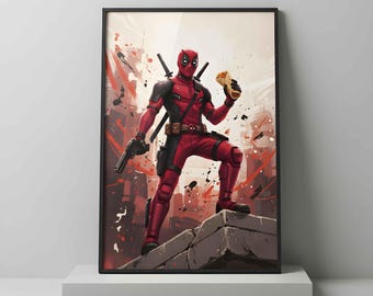 Deadpool Art Print: Merc with a Mouth, Anti-Hero Poster.