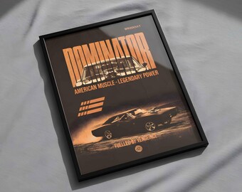 Vintage Style Dominator American Muscle Car Poster.