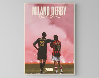 Materazzi & Rui Costa - Milan Derby 2005 Football Poster
