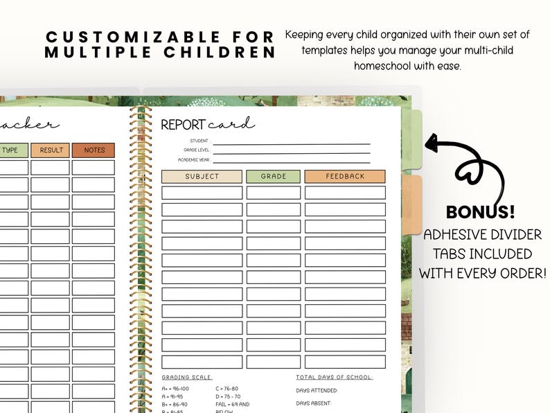 Physical Homeschool Planner | Undated Customizable for Multiple ...