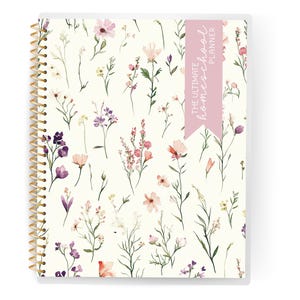 Floral Homeschool Planner: 12 Month, Undated, Customizable, Multi-Child