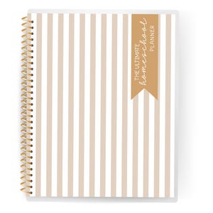 Striped Homeschool Planner: 12 Month, Undated, Customizable, Multi-Child