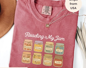 Reading Is My Jam Tshirt, Funny Book Shirt, Shirts With Sayings, Gift For Book Lover, Book Reader Shirt, Reading Tshirt, Bookworm Shirt