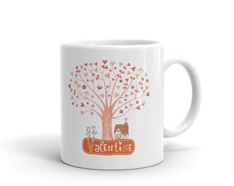 Valentine Love Tree Mug - Personalized Couple Gift - Anniversary Present