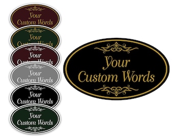 Personalized Oval Name Plaque – Custom Aluminum Metal Wall Decor for Home