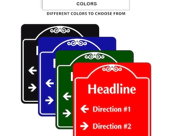 12x12 Custom Directional Sign – Personalized Aluminum Metal Plaque