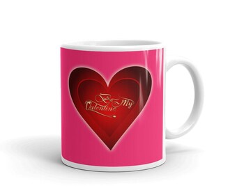 Be Mine Valentine Coffee Mug, Heart Red Ceramic Mug, Anniversary Gift