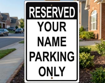Custom Reserved Parking Sign – Personalized Aluminum Metal Plaque