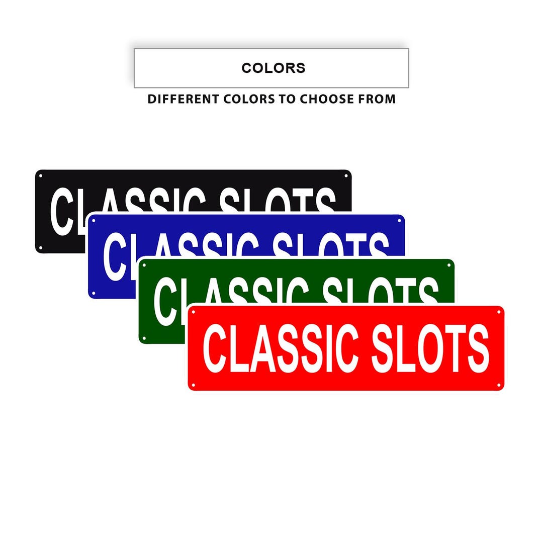 Classic Slots Game Room Wall Art Aluminum Metal Street Sign Man Cave ...