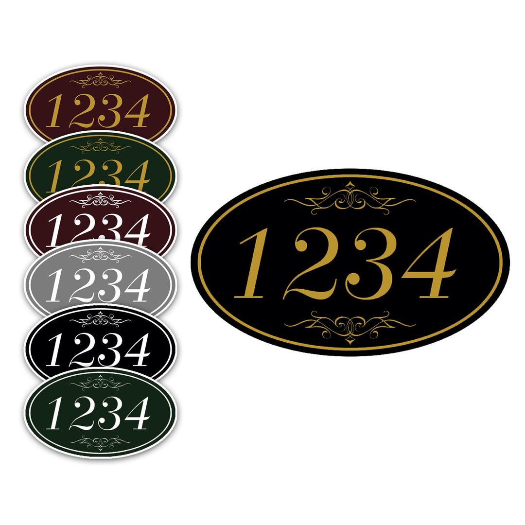 Address/number Decoration Custom Oval Address Plaque – Personalized House Number Display for Home ...