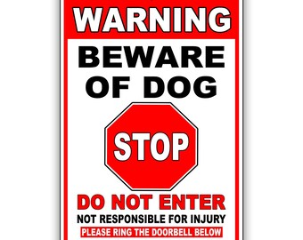 Vintage-Warnschild „Caution Security Dog Roaming Free – Please Ring Bell“ – 30,5 X 20,3 Cm, Alu, Für Haus, Hof & Gewerbe