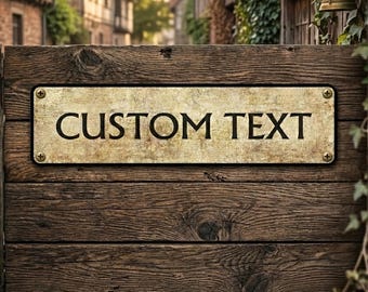 Personalized Rustic Aluminum Metal Street Sign – Custom Farmhouse Wall Decor Plaque