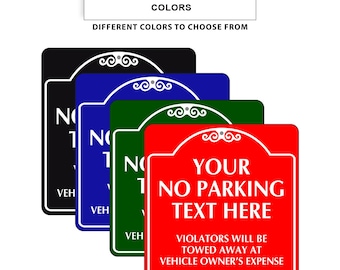 Custom No Parking Sign – Private Property Aluminum Metal Plaque