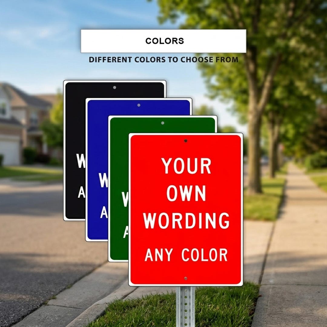 Custom Text Aluminum Metal Sign – Personalized Business or Event ...