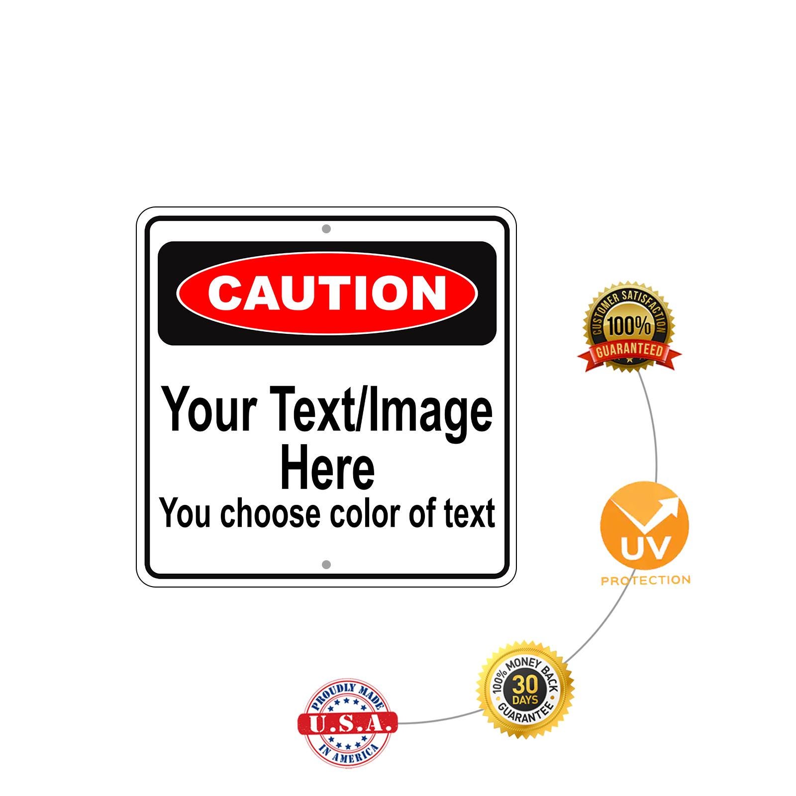 Custom Caution Sign, Personalized Warning 12x12 Aluminum Metal Decor ...