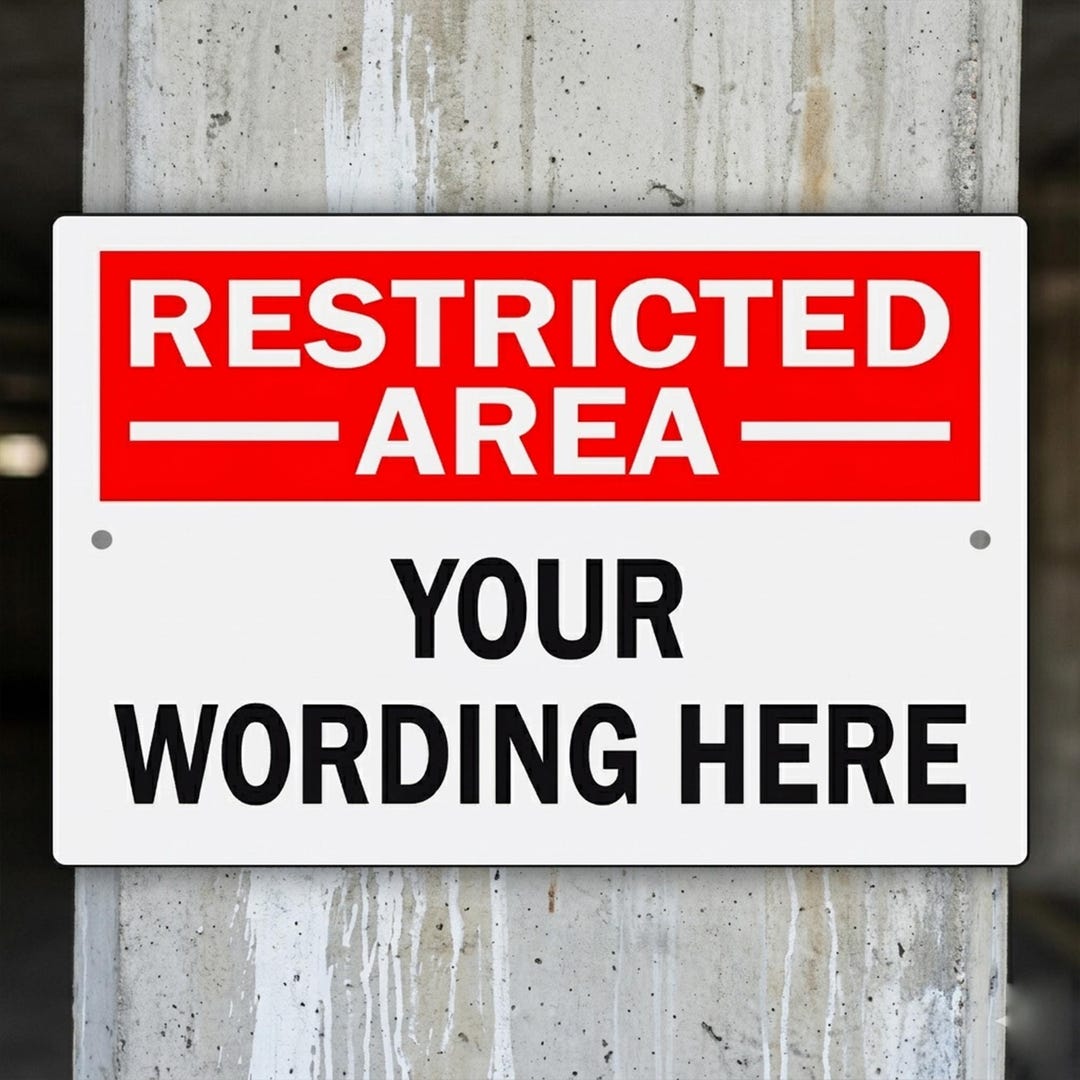Personalized Restricted Area Aluminum Metal Sign With Custom Text for ...