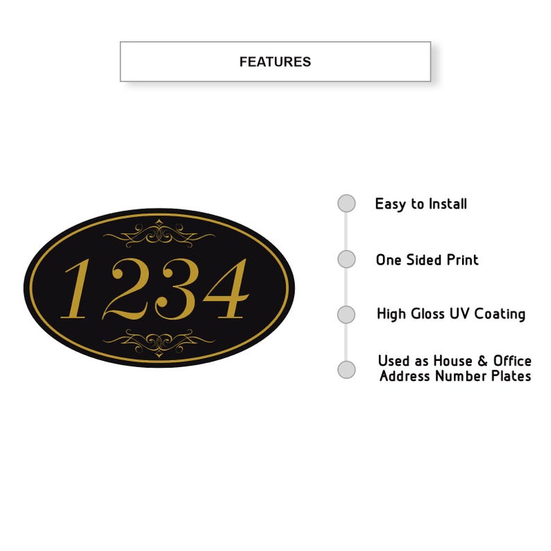 Custom Oval Address Plaque – Personalized House Number Display for Home ...
