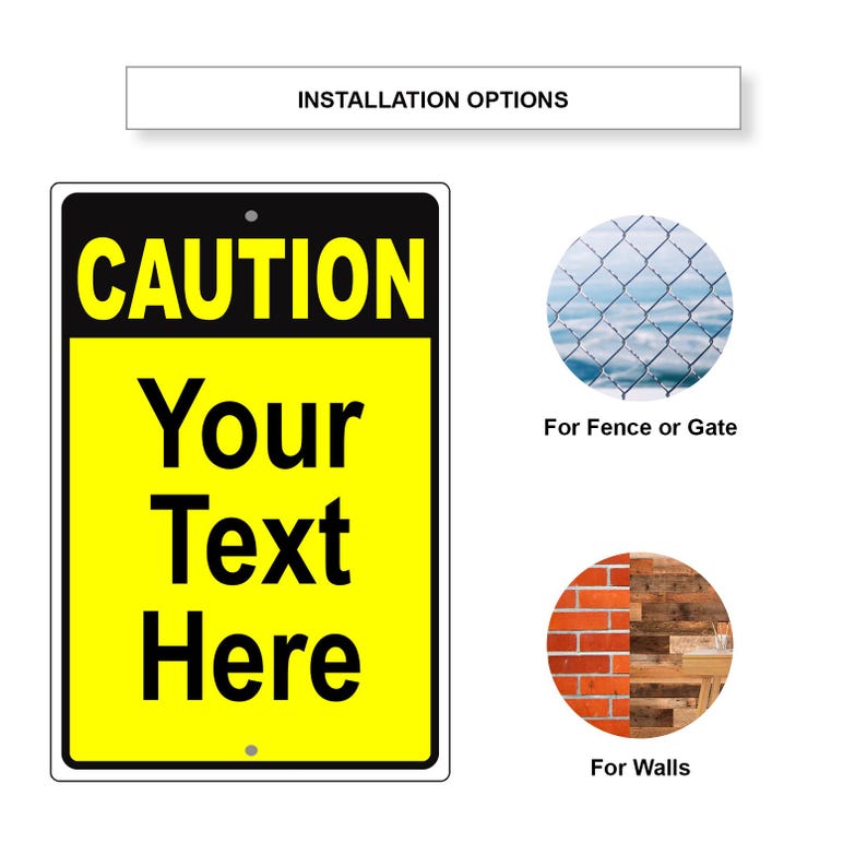Custom Caution Sign – Personalized Aluminum Safety Sign - Etsy