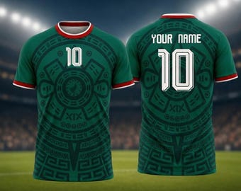 Custom Mexico Soccer Jersey, Personalized Name Number Football Shirt, Mexico Style Design