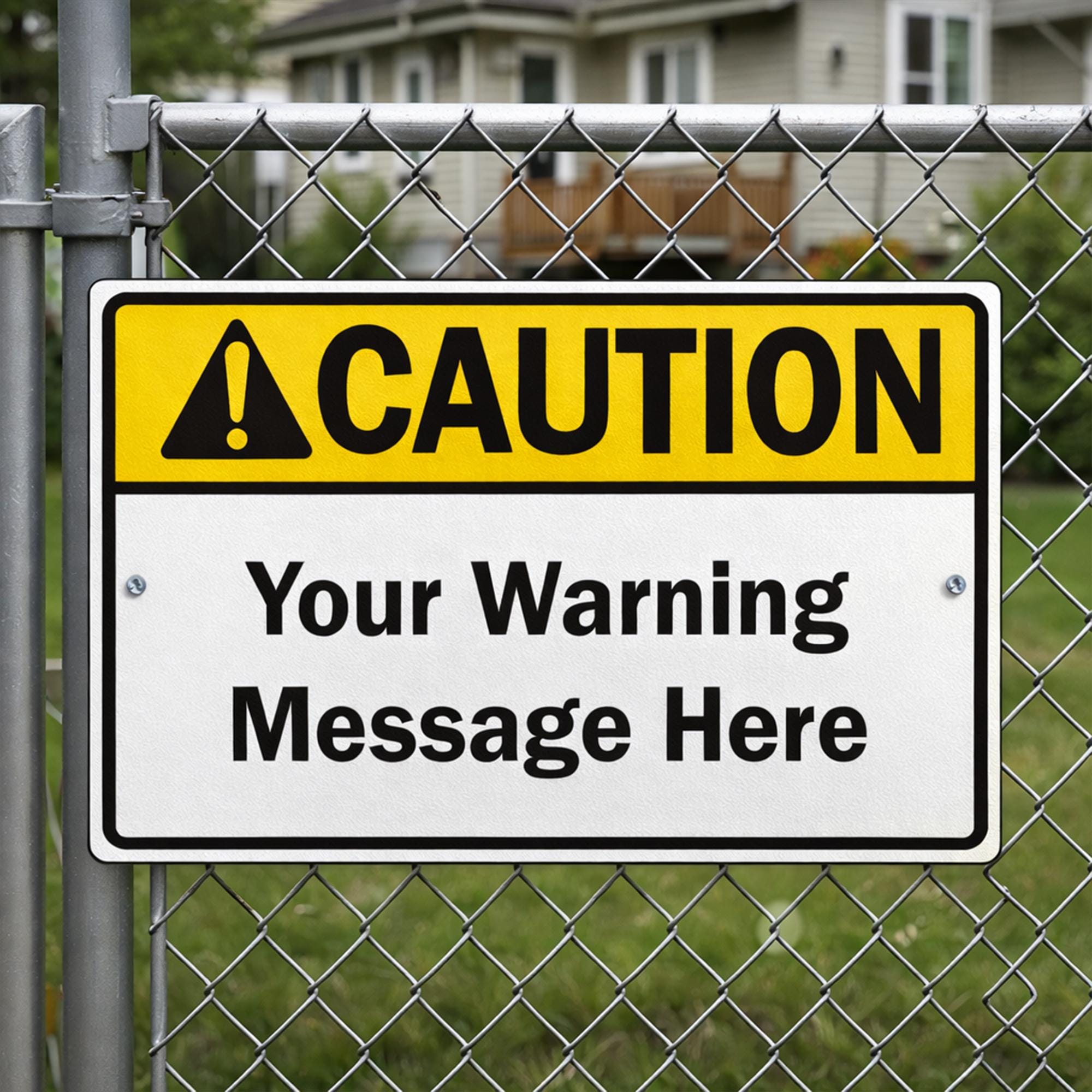 Custom Caution Safety Sign – Personalized Industrial Aluminum Metal ...