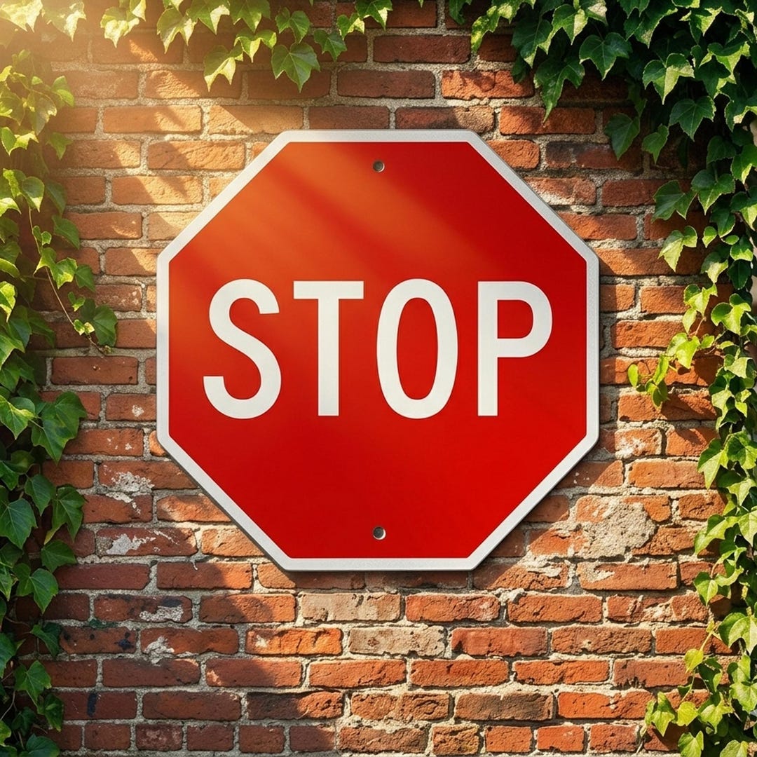 Classic Red STOP Sign - Universal Traffic Control Aluminum Metal Garage ...