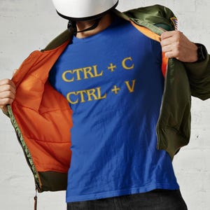 Premium CTRL C CTRL V Shirt Funny Copy Paste Tee Programmer Humor T-Shirt Tech Nerd Graphic Tee Sarcastic Office Joke Shirt for Men & Women