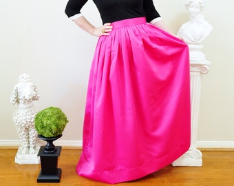 Pink Duchess Satin Custom made Ball Gown Skirt long full pleated and gathered Full Length Maxi skirt