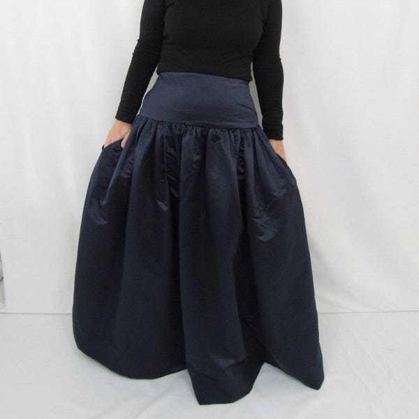 Dropped Waist Duchess Satin Skirt Custom made in knee length, midi and ball gown length in Many color choices!