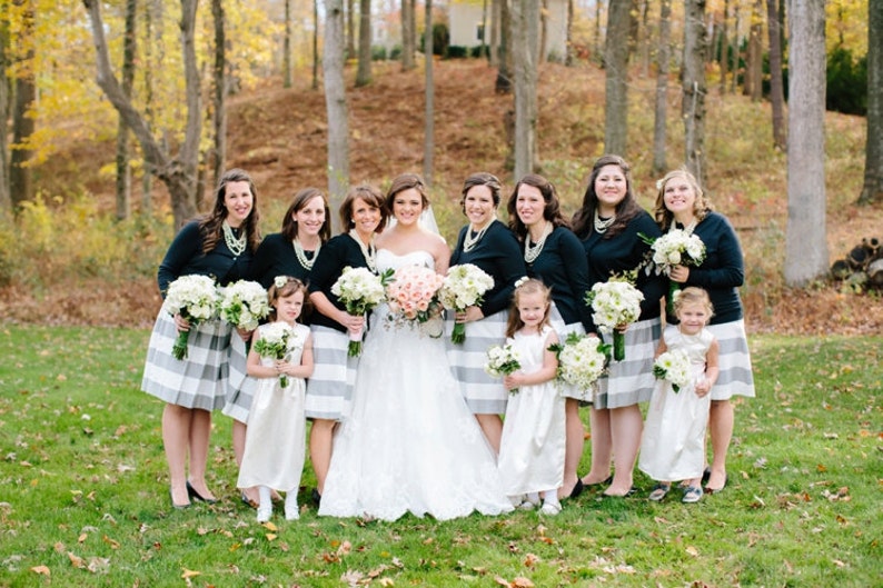 Grey Striped Bridesmaid Skirt Gray skirt made to order