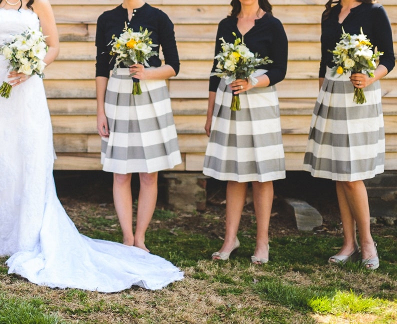 Grey Striped Bridesmaid Skirt Gray skirt made to order