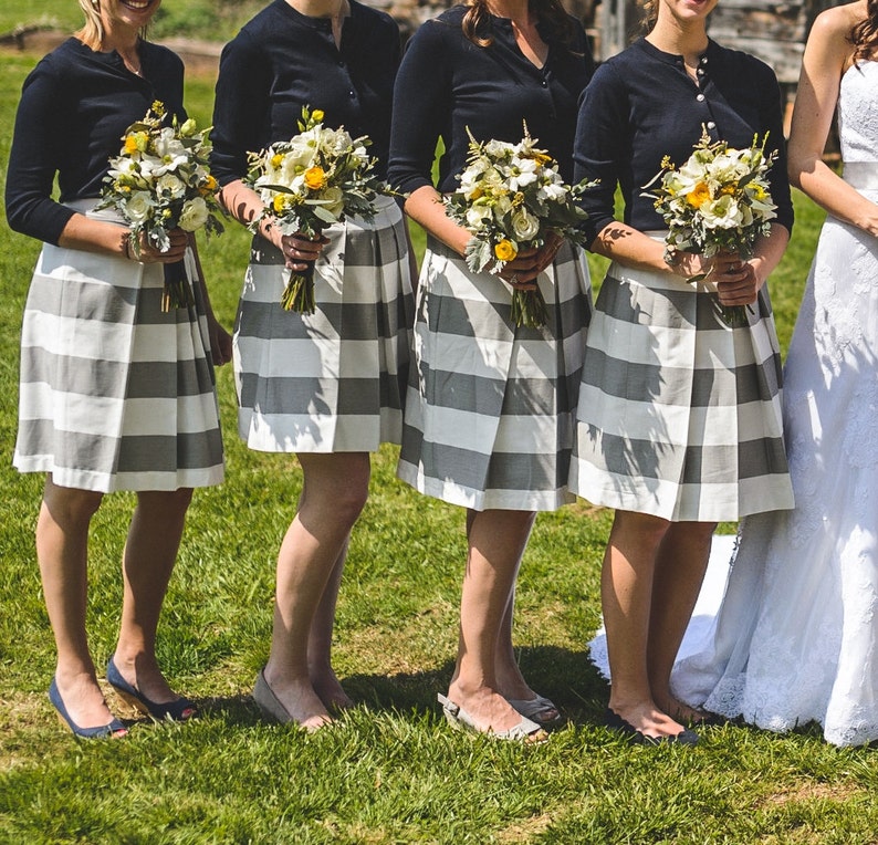 Grey Striped Bridesmaid Skirt Gray skirt made to order