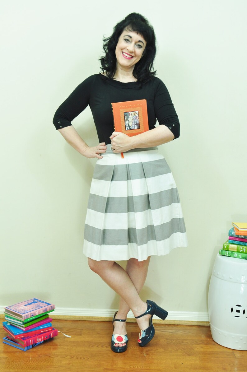Grey Striped Bridesmaid Skirt Gray skirt made to order